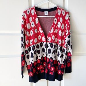 CAbi Upbeat Floral Snap Front Long Sleeve Cardigan 6163 Size Small